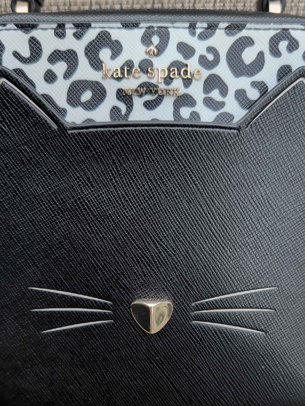 Kate Spade New York "Meow" Cat Daisy Colorblock Vanity Crossbody EUC 🐈⬛🐈⬛ - Picture 2 of 7